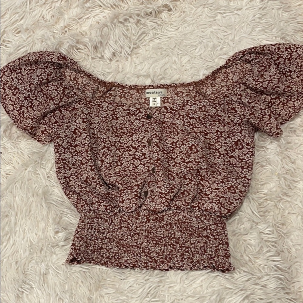 floral crop shirt
